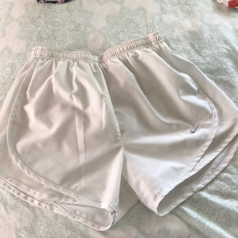 All white nike shorts